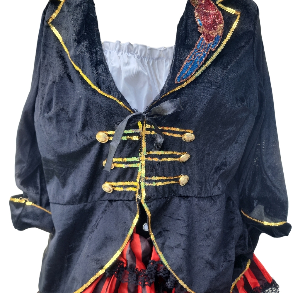 Woman''s Pirate Jacket sequin Parrot Large